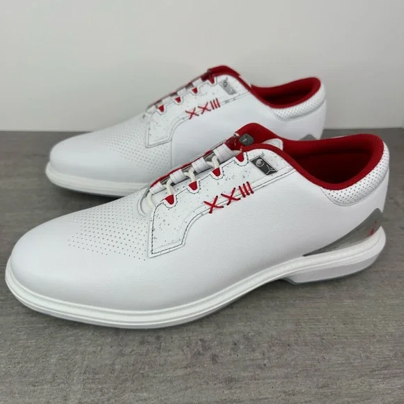 Nike Air Jordan ADG 5 Leather Golf Shoes White/Fire Red FQ7874-101 Men's Size 13